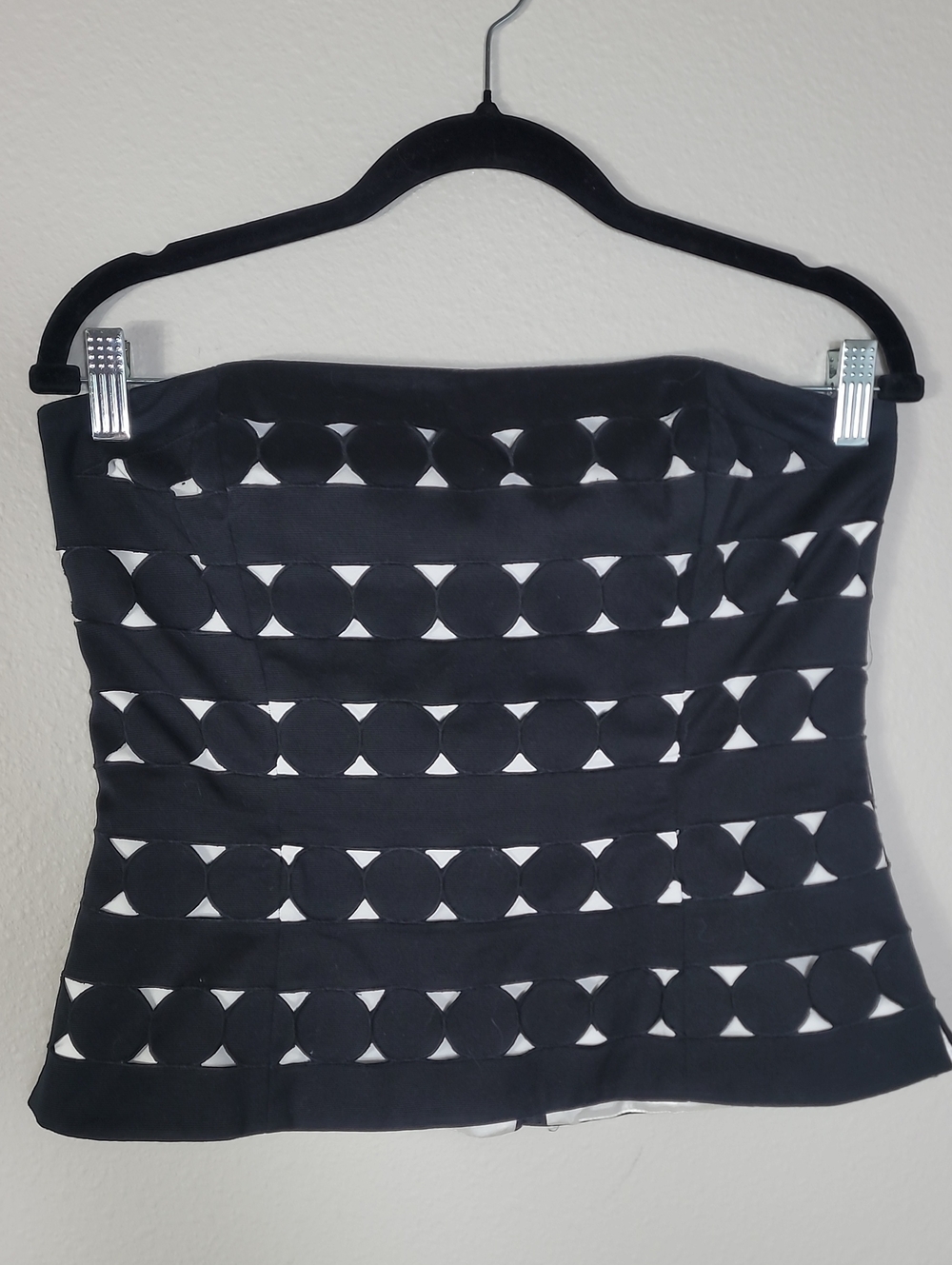 White House Black Market Black White Corset Top Size 8 Night Out Cocktail
